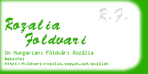 rozalia foldvari business card