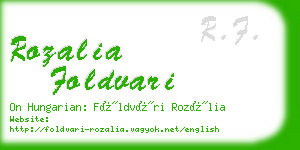 rozalia foldvari business card